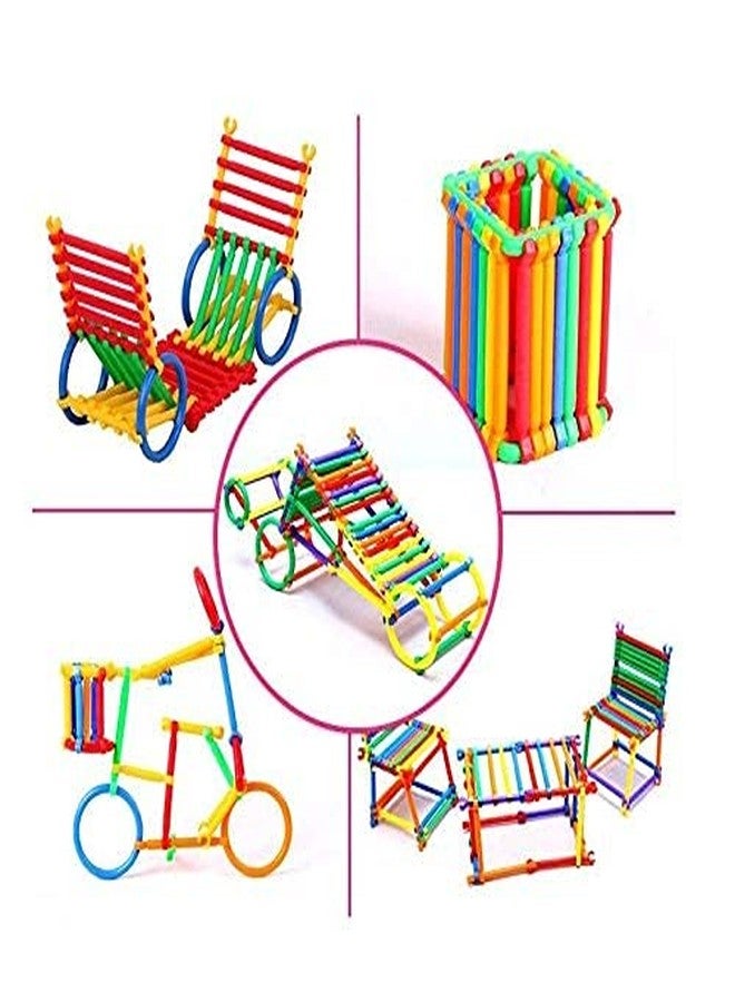 Quasar Connection Pipe Building Block Toy for Kids | Assembly Colorful Educational Blocks | Interlocking Educational Toy Kids Return Gift |(Small Pack) - Multicolor - Image 1